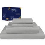 100% Egyptian Cotton Queen Size Damask Striped Sheets, Luxury Breathable Shee.... Fixed Price $126.13.