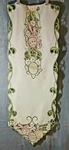 Bella Lux Fine Linen Embroidery Lace Cut Out Scalloped 70" Easter Table Runner. Fixed Price $16.95.