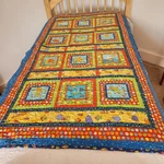 Handmade Patchwork Quilt Twin Yellow Kids Cotton Bedding Fish Sail Boat 40 X 70. Fixed Price $49.88.