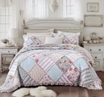 Dada Bedding Hint Of Mint Floral Pastel Cotton Patchwork Ruffle Bedspread Set (j. Fixed Price $216.99.