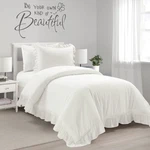 Lush Decor Reyna Ruffle Twin Xl Cotton Duvet Cover Set With Pillow Sham. Fixed Price $90.89.