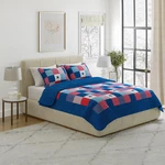 Bedford Home 3-PIECE Caroline Patriotic Quilt Set Americana Stars And Plaid. Fixed Price $82.26.