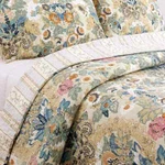 New! Cozy Cottage Chic Blue Teal Aqua Green Pink Brown Leaf Tropical Quilt Set. Fixed Price $136.32.
