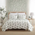 Laura Ashley Full/queen Portland Floral Green 3PC Quilt Set Reversible Cotton. Fixed Price $78.45.