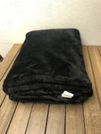 Rachel Zoe Heavy Faux Fur Throw Blanket Black Mink Super Soft 50X60 Euc. Fixed Price $50.00.