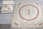 Regal Home Collection King Bedspread + 2 Shams Floral Corner Embroidery Ivory. Fixed Price $79.99.