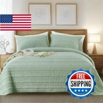 Kasentex Luxury Velvet Quilt Set,oversize Queen 102"X106",ULTRA-SOFT Bedspread C. Fixed Price $90.62.