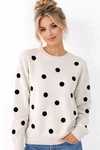 Philosophy Classy Soft-girl Polka Dot Knit Sweater M Black White Cozy Chic. Fixed Price $26.00.