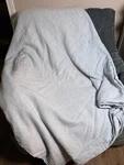 Noble Excellence Linen King Duvet Cover Set Light Blue Euro Shams Luxury Bedding. Fixed Price $95.00.