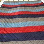 Pottery Barn Kids Diamon Quilt Cotton Block Stripe Navy Blue Red Gray Twin. Fixed Price $53.99.