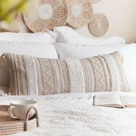 Blissblush Cream Decorative Lumbar Throw Pillow Cover 14X36 Boho Long Cushion.... Fixed Price $42.99.