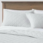Threshold Full/queen Diamond Stitch Cotton Linen Quilt Light Gray Midweight New. Fixed Price $50.00.