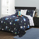 Lush Decor - Universe Reversible Quilt Navy 4PC Set Twin. Fixed Price $29.99.