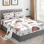 Wecozy Queen Size Pcs Bed Fitted Sheet Set With 14" Deep Pocket, Animal Far.... Fixed Price $72.24.