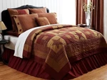 Full Queen Hand Stitched Quilt Country Patchwork Burgundy Red Ninepatch Star. Fixed Price $160.95.