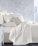 Hotel Collection Variegated White Stripe Velvet Full/queen Coverlet. Fixed Price $144.00.