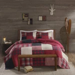 Woolrich Sunset Red Oversized King Quilt Reversible Cotton Coverlet 3 Piece. Fixed Price $108.90.
