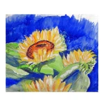 Betsy Drake Rising Sunflower Fleece Throw. Fixed Price $69.99.