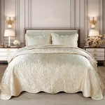 Hst Quilted Satin 3 Piece Bedspread Coverlet Set Paisley Design Luxury. Fixed Price $96.79.