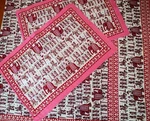 Nwot Cotton Bedspread + 2 Pillow Cases Pink Red Elephants Tapestry 84X104 India. Fixed Price $17.21.