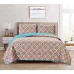 Dan River Reversible Printed Quilt Set 3 Piece - King Aqua Boho Orange Green. Fixed Price $52.36.