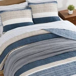 Nautica - Twin Quilt Set, Ridgeport Blue Cotton Reversible Bedding Msrp $190. Fixed Price $58.71.
