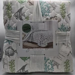 Sun And Sea Queen/ Full 3 Pc Quilt Set Coastal Nautical Coral Starfish. Fixed Price $46.71.