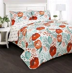 Cotton Orange Poppy Garden Quilt Only King, 92"W X 108"L (pack Of 1) Multi Color. Fixed Price $30.79.
