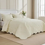 Kingnex Bedspread 128X120 Quilted 3PC Cream. Fixed Price $104.99.