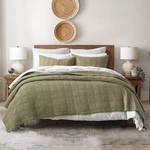 Horimote Home 100% Cotton Quilt Queen Size Olive Green Bedspread, Pre-washed 3-P. Fixed Price $115.59.