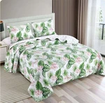 Vintage Quilt And Shams Cracker Barrel Old Country Store Tropical Leaves King. Fixed Price $93.74.