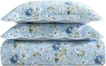 Laura Ashley Peony Garden Blue Floral Cotton Full/queen Quilt Set 3PC. Fixed Price $119.99.