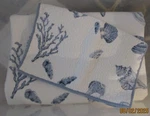 Ocean Nautical Seashell Design Blue/white Twin Bed Set Includes 1 Quilt & Sham. Fixed Price $29.99.