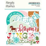Simple Stories Snow Pine Lodge Sentiment Bits 47PC Ephemera Winter 23122. Fixed Price $5.36.