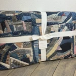 Pottery Barn Salton Patchwork King Quilt Blue Reversible Lightweight. Fixed Price $259.00.
