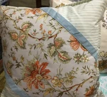 Waverly "felicite Persimmon Pieced Decor Pillow" 20"SQ Reversible Ticking New. Fixed Price $54.99.