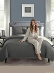 Vcny Home Hayden Solid Reversible Geometric Quilt Set, Queen, Charcoal/vanilla. Fixed Price $77.43.