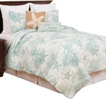 C&f Home Ocean Treasures Blue Starfish Sand Dollar Full/queen Bed Quilt Set All. Fixed Price $116.23.