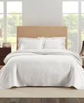 Nouvelle Home Raphaela European Matalasse Coverlet Set, Queen, White. Fixed Price $129.00.