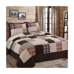 Cozy Line Home Fashions Brown Plaid Striped Cotton Real Patchwork Quilt Beddi.... Fixed Price $108.27.