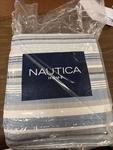 Nautica Jettison 3-PIECE Blue Striped Cotton King Quilt Set New. Fixed Price $59.98.