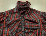 Vintage Umi Collections Anne Crimmins Red Plaid Ruffle Blouse Top Shirt Sz 8. Fixed Price $24.99.