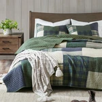 Mill Creek Reversible Quilt Set - Plaid Green, Full/queen, 3 Piece Bedding. Fixed Price $131.99.