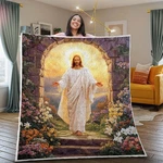Jesus Resurrection Quilted Blanket Christian Faith Throw Gift For Believer. Fixed Price $47.25.