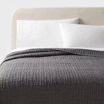 Full/queen Tencel Quilt Dark Gray - Threshold. Fixed Price $37.99.