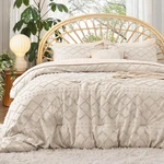 Bedsure Queen Set - Beige Comforter, Boho Tufted Shabby Chic Beddin.... Fixed Price $105.99.