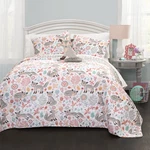 Lush Decor Pixie Fox Reversible Quilt Set 4 Piece Full Queen Gray Pink Girls Twi. Fixed Price $91.94.