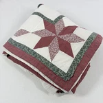 Holiday Quilt 84X84 Patchwork Christmas Star Backing Cottage Grandma Farmhouse. Fixed Price $124.88.