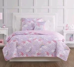 My World Rainbow Unicorn 3-PIECE Twin Quilt Set Purple/pink. Fixed Price $34.99.