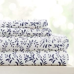 California King Burst Vines Navy Luxury Bed Linen Set Soft And Cozy. Fixed Price $45.49.